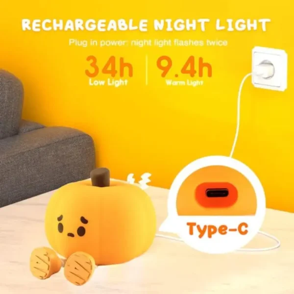 Cute Silicone Pumpkin Night Light