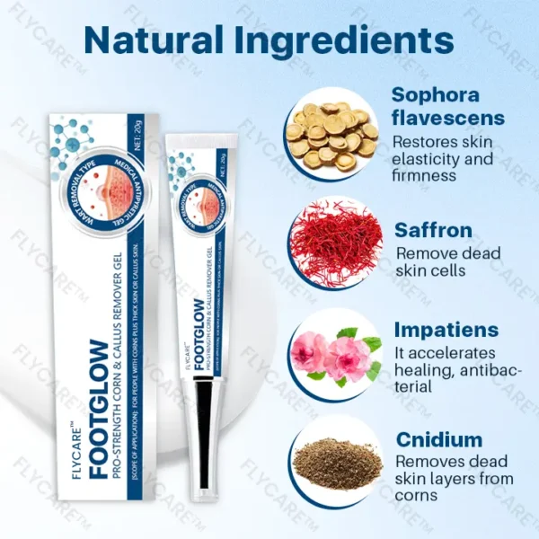 FLYCARE™ FootGlow Pro-Strength Corn & Callus Remover Gel