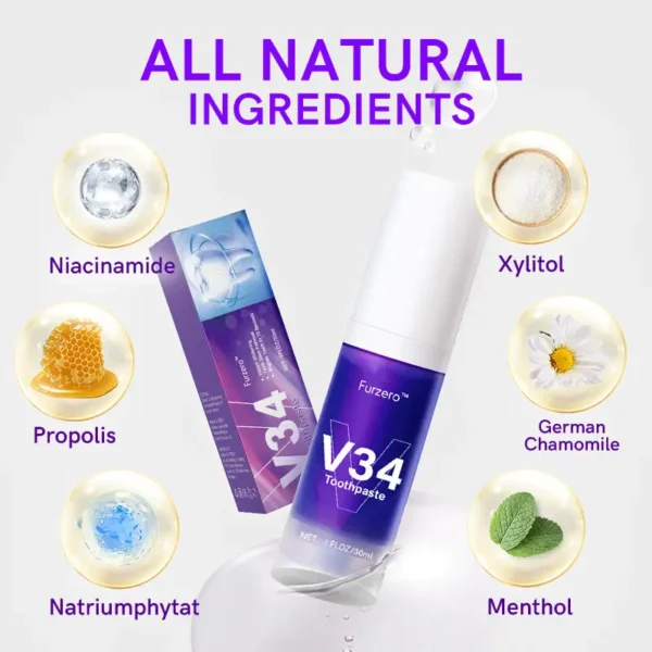 Furzero™ V34 Purple Teeth Whitening Toothpaste