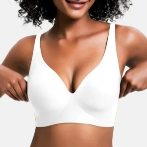 ❤️NESLEMY Wireless Womens Comfortable Wireless Bras Push Up Bralettes Seamless Tshirts Bras Deep V Everyday Bras