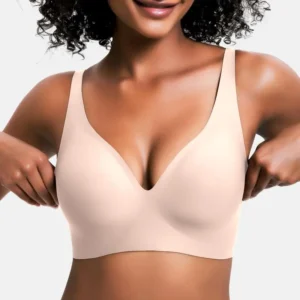 ❤️NESLEMY Wireless Womens Comfortable Wireless Bras Push Up Bralettes Seamless Tshirts Bras Deep V Everyday Bras