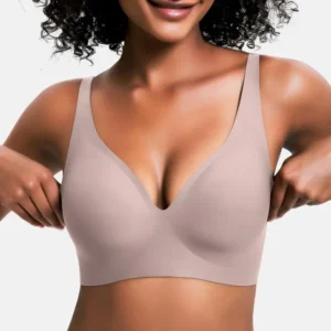 ❤️NESLEMY Wireless Womens Comfortable Wireless Bras Push Up Bralettes Seamless Tshirts Bras Deep V Everyday Bras
